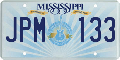 MS license plate JPM133
