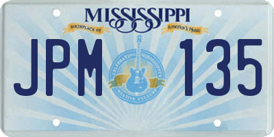 MS license plate JPM135