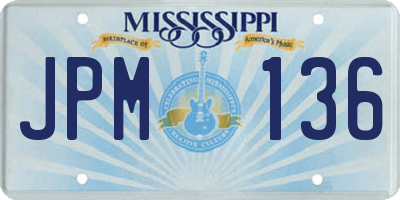 MS license plate JPM136