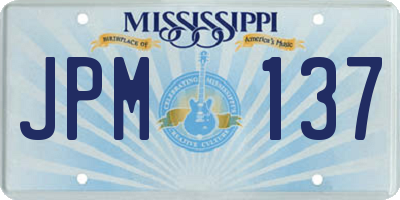 MS license plate JPM137