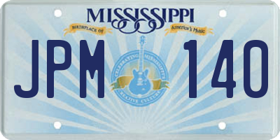 MS license plate JPM140
