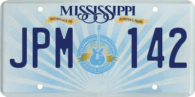 MS license plate JPM142
