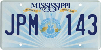 MS license plate JPM143