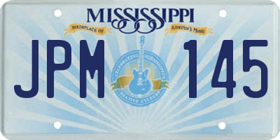 MS license plate JPM145