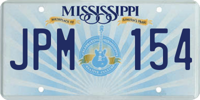 MS license plate JPM154