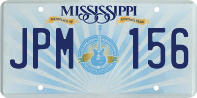 MS license plate JPM156
