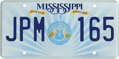 MS license plate JPM165