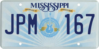MS license plate JPM167