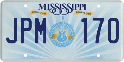 MS license plate JPM170