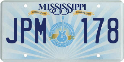 MS license plate JPM178