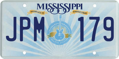MS license plate JPM179