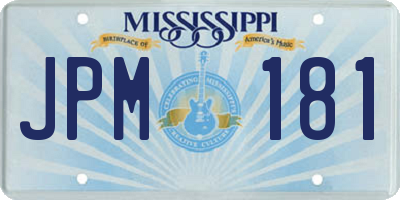 MS license plate JPM181