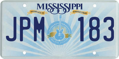 MS license plate JPM183