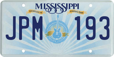 MS license plate JPM193