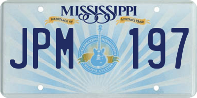 MS license plate JPM197