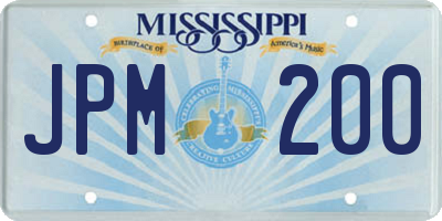 MS license plate JPM200