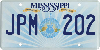 MS license plate JPM202