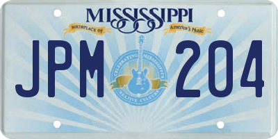 MS license plate JPM204
