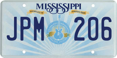 MS license plate JPM206