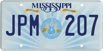 MS license plate JPM207