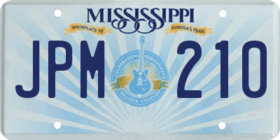 MS license plate JPM210