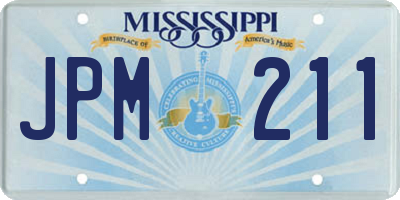 MS license plate JPM211