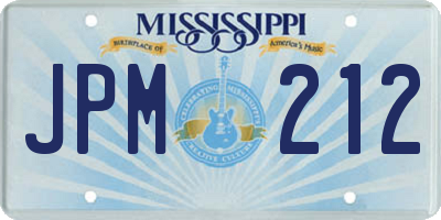 MS license plate JPM212