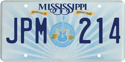 MS license plate JPM214