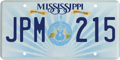 MS license plate JPM215