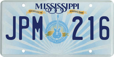 MS license plate JPM216