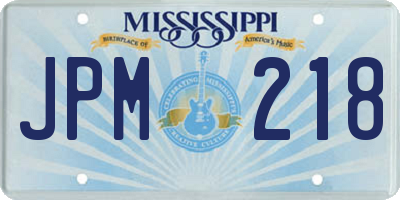 MS license plate JPM218