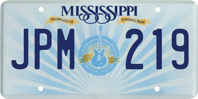 MS license plate JPM219
