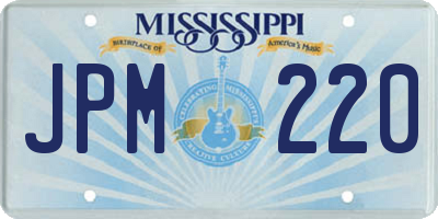 MS license plate JPM220