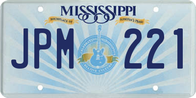 MS license plate JPM221