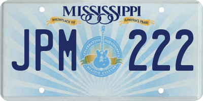 MS license plate JPM222