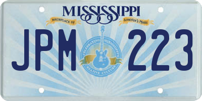 MS license plate JPM223