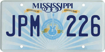 MS license plate JPM226