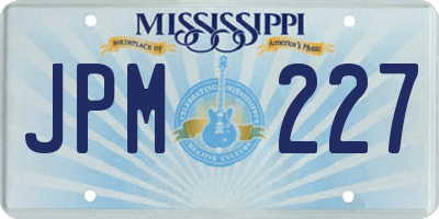 MS license plate JPM227