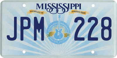 MS license plate JPM228