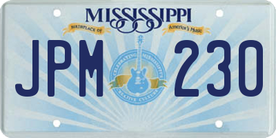 MS license plate JPM230