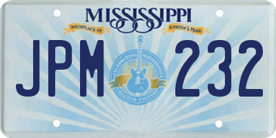 MS license plate JPM232