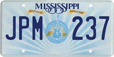 MS license plate JPM237