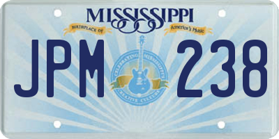 MS license plate JPM238