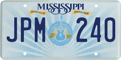 MS license plate JPM240