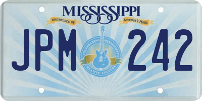 MS license plate JPM242
