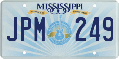MS license plate JPM249