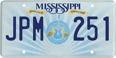 MS license plate JPM251