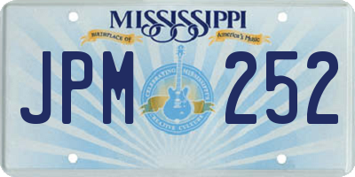 MS license plate JPM252