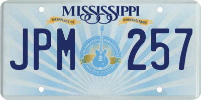 MS license plate JPM257