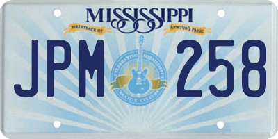 MS license plate JPM258
